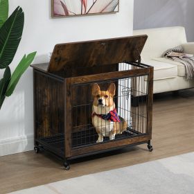 23 Inch Gray Heavy-Duty Dog Crate Furniture