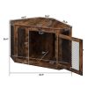 HOBBYZOO Furniture Corner Dog Crate, Lockable Doors, Dog Kennel with Wood and Mesh, Dog Crate for Small/Medium Dogs, Pet Crate Furniture, Dog House