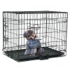 24" Pet Kennel Cat Dog Folding Steel Crate Animal Playpen Wire Metal