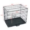 24" Pet Kennel Cat Dog Folding Steel Crate Animal Playpen Wire Metal