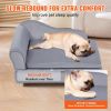 VEVOR Pet Sofa, Dog Couch for Medium-Sized Dogs and Cats, Soft Velvety Dog Sofa Bed, 81 lbs Loading Cat Sofa, Grey