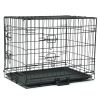 24" Pet Kennel Cat Dog Folding Steel Crate Animal Playpen Wire Metal