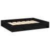 Dog Bed Black 24.2"x19.3"x3.5" Solid Wood Pine