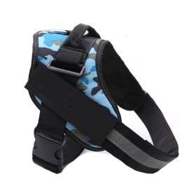 Dog Harness No Pull Reflective Breathable Adjustable Pet (Option: Camouflage blue-2XL)