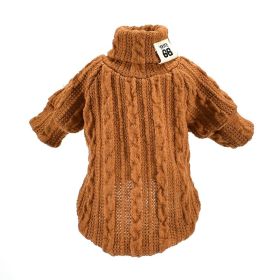 Dog Sweater Turtleneck Solid Color Dogs Clothes Warm Cotton For Puppy Small Medium Dogs Sweatshirt Jacket Chihuahua Teddy (Option: Khaki-M)