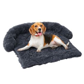 Dog Bed Mat For Couch - Non-Slip, Machine Washable - Comfortable Pet Pad For Large Dogs And Cats - Indoor Sofa Cushion With Removable Cover - 43x41x7 (Option: 43x41x7inch-Dark Grey)