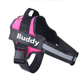 Dog Harness No Pull Reflective Breathable Adjustable Pet (Option: Rose Red-M)