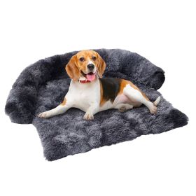 Dog Bed Mat For Couch - Non-Slip, Machine Washable - Comfortable Pet Pad For Large Dogs And Cats - Indoor Sofa Cushion With Removable Cover - 43x41x7 (Option: 43x41x7inch-Tiedye Dark Gray)