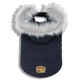 Touchdog 'Eskimo-Swag' Duck-Down Parka Dog Coat (Color: Navy, size: medium)